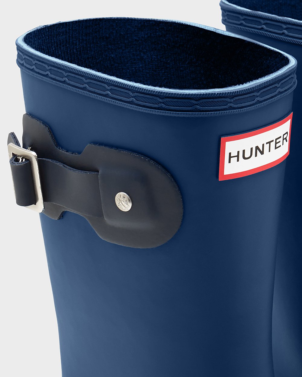 Womens Short Rain Boots - Hunter Original Tour Foldable (09NGZOFTC) - Navy